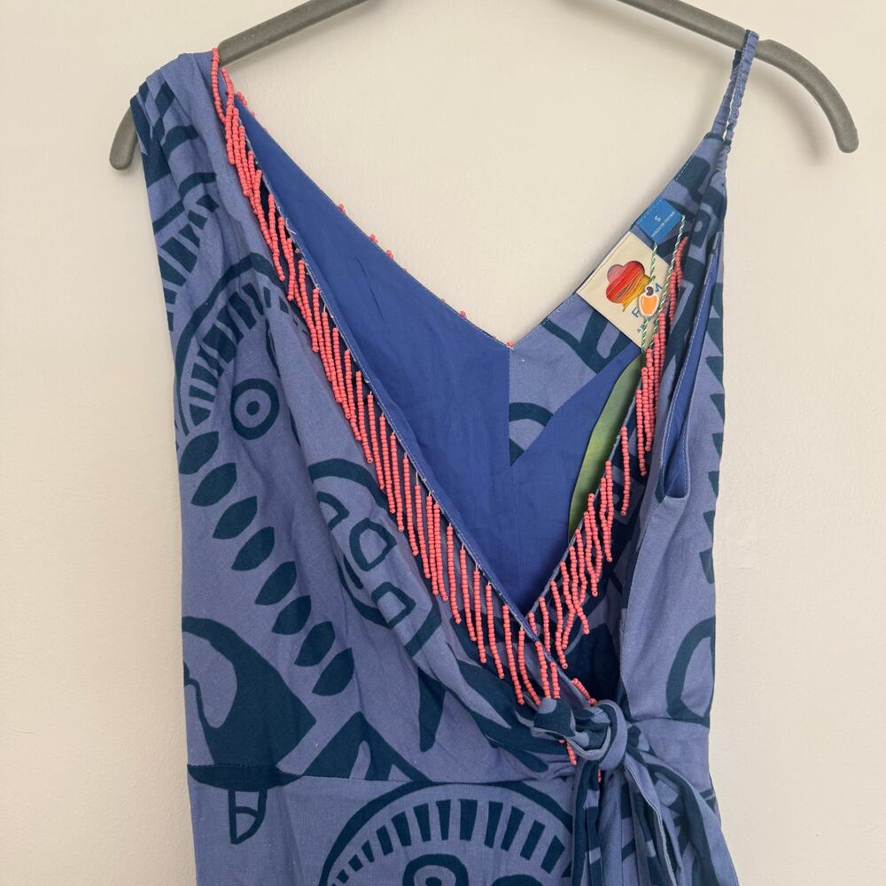 Farm Rio for Anthropologie Beaded, Wrap Toucan Dress - Picture 3 of 8